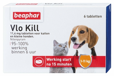 Beaphar vlo kill+ kleine hond/kat tot 11 kg